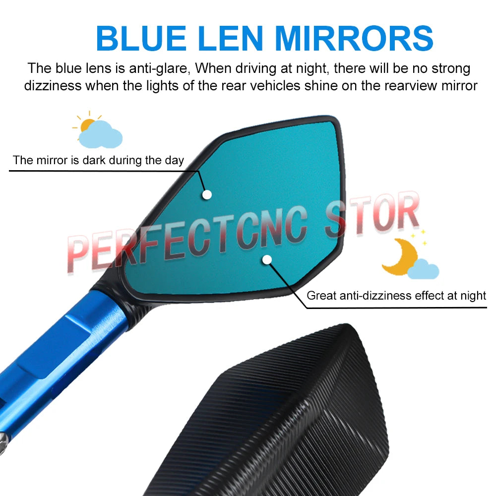 Motorcycle Accessories Aluminum Rear View Rearview Mirrors Side Mirror For YAMAHA MT07 MT09 For Honda CB650F For Kawasaki Z900