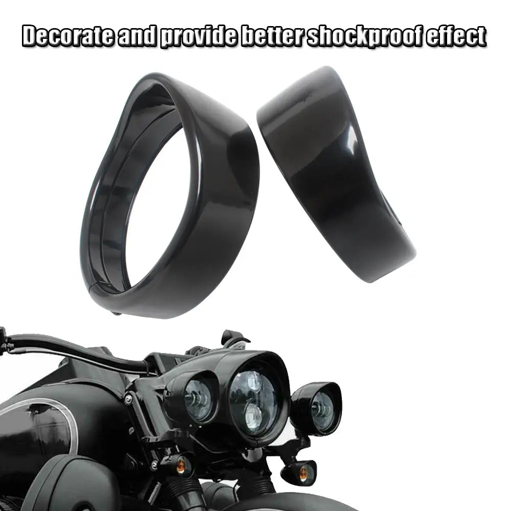 For Harley Touring Street Electra Glide Road King Motorcycle Accessories 4.5 inch LED Auxiliary Light Fog Lamp Visor Trim Ring