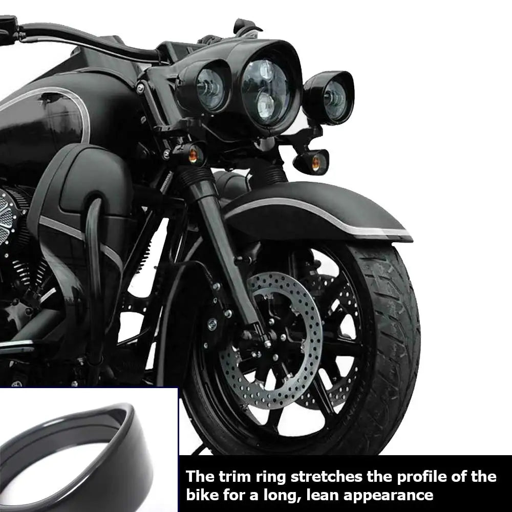For Harley Touring Street Electra Glide Road King Motorcycle Accessories 4.5 inch LED Auxiliary Light Fog Lamp Visor Trim Ring